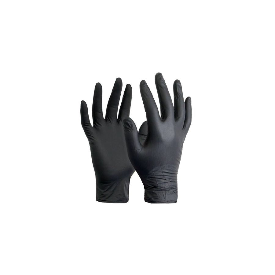 Guantes de Nitrilo Negro sin Polvo S M L display 100 unidades Klinza.cl