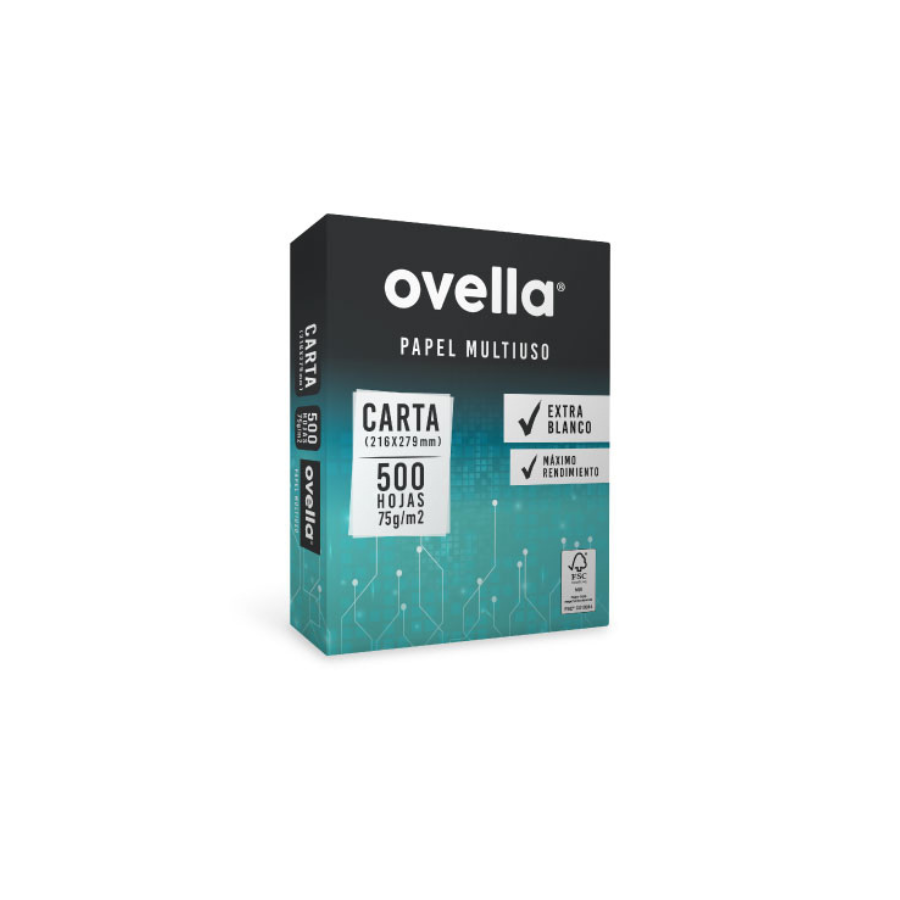 Papel Fotocopia Ovella Carta 500 Hojas 75 grs.