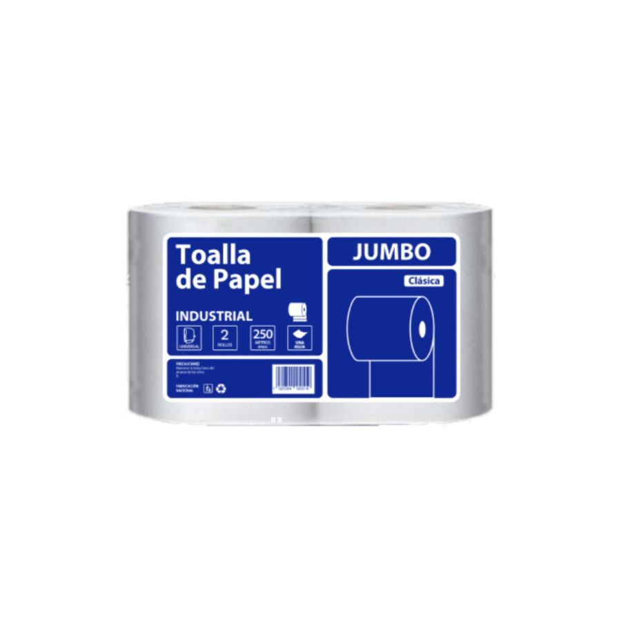 Toalla de Papel Industrial 2 x 250 mts Económica